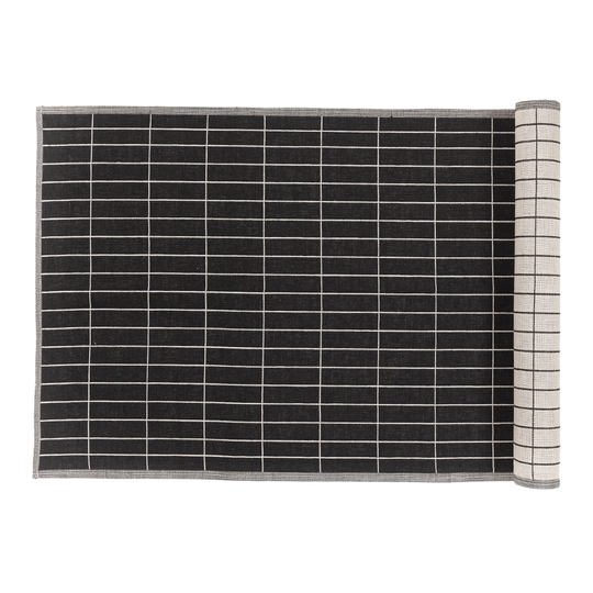 Marimekko Pieni Tiiliskivi kaitaliina, 47 x 150 cm, hiili - beige