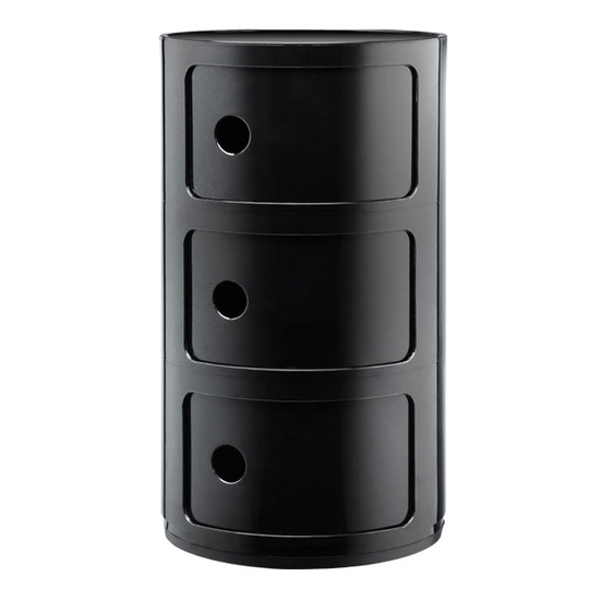 Kartell Componibili säilytyskaluste, 3-osainen, musta