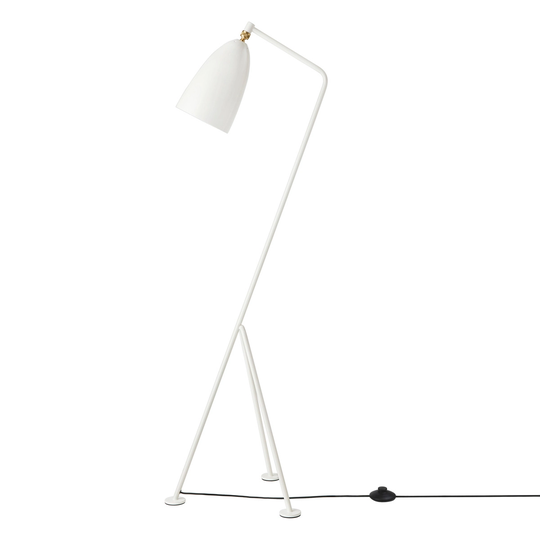 GUBI Gräshoppa lattiavalaisin, alabaster white, kiiltävä