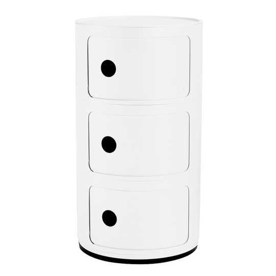 Kartell Componibili Recycled säilytyskaluste, 3-osainen, mattavalkoinen