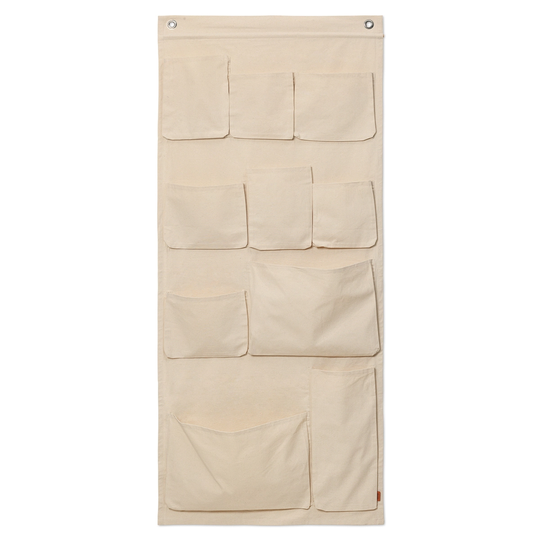 ferm LIVING Canvas XL Wall Pockets säilytin, luonnonvalkoinen