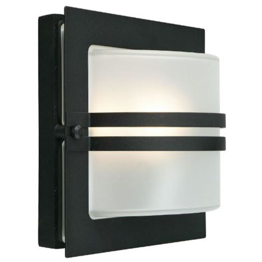 Norlys Bern 651 Seinävalaisin E27, 60W, IP54, opaali Musta