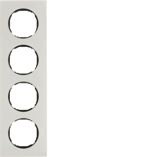 Hager 10142609 Peitekehys R.8, lasi, valkoinen 4-paikkainen