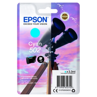 Epson Epson 502 Mustepatruuna syaani, 160 sivua