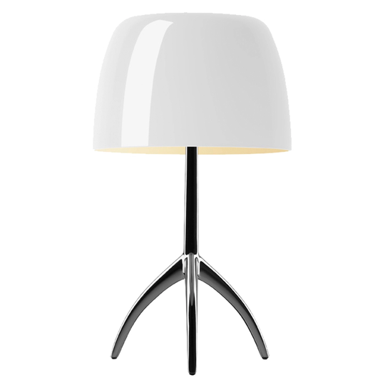 Foscarini Lumiere 05 pöytävalaisin, iso, himmennettävä, valkoinen