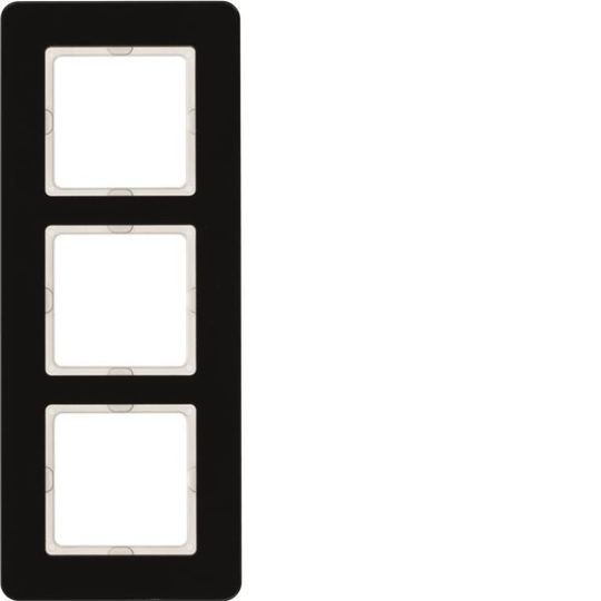 Hager 10136076 Peitekehys 3-paikkainen, Q.7, lasi Musta