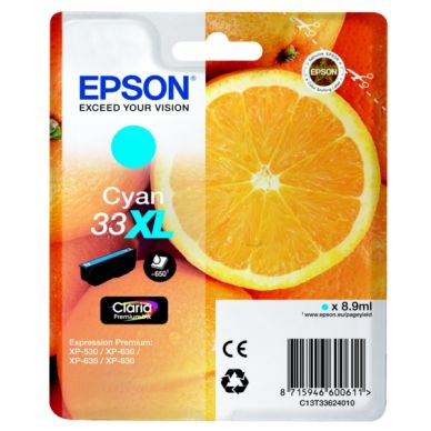 Epson Epson 33XL Mustepatruuna syaani, 650 sivua