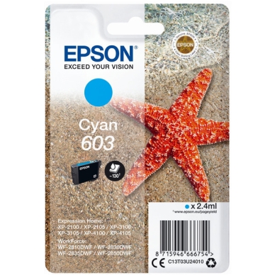 Epson Epson 603 Mustepatruuna cyan 130 sivua (T03U2)