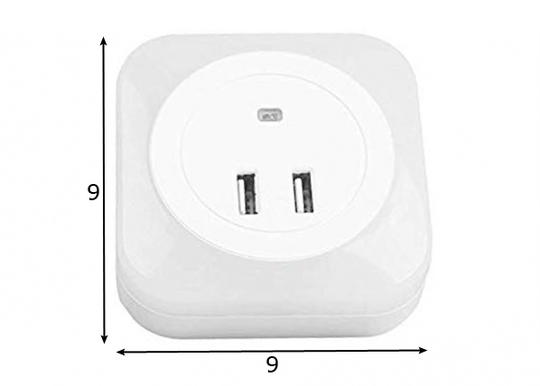 LED yövalo+2x USB lataaja