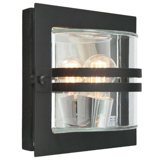 Norlys Bern 650 Seinävalaisin E27, 60W, IP54, kirkas Musta