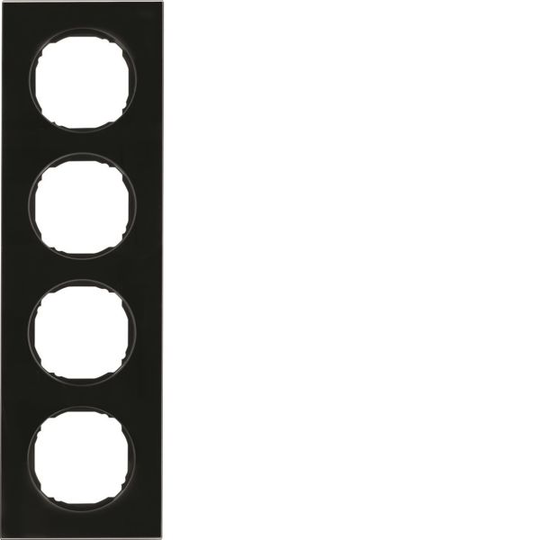 Hager 10142616 Peitekehys R.8, lasi, musta 4-paikkainen