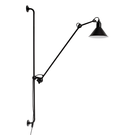 DCWéditions Lampe Gras 214 seinävalaisin, kartio varjostin, musta