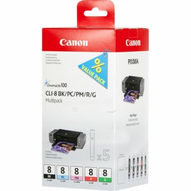 Canon Mustepatruuna MultiPack Bk,PC,PM,R,G. 5-pack