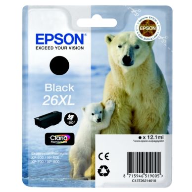Epson Epson 26XL Mustepatruuna musta, 500 sivua