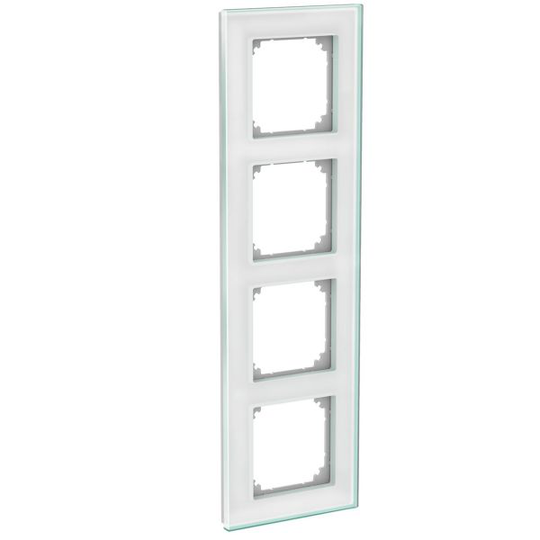 Schneider Electric WDE004038 Yhdistelmäkehys lasi, kiinteä, valkoinen 4-paikkainen