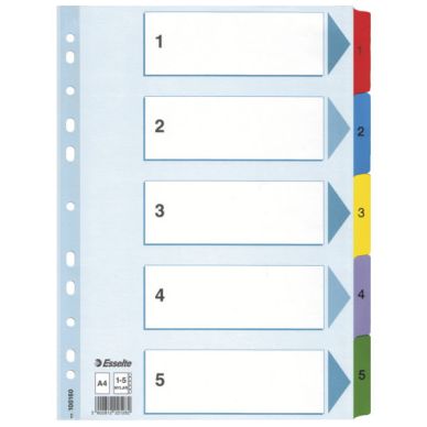 ESSELTE Kartonkirekisteri Esselte Mylar A4, 1-5