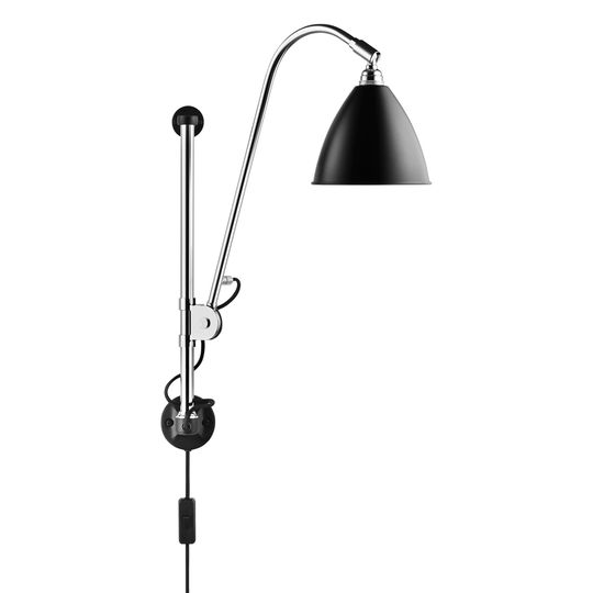 GUBI Bestlite BL5 seinävalaisin, 16 cm, kromi - musta puolimatta