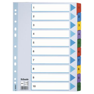 ESSELTE Kartonkirekisteri Esselte Mylar A4, 1-10