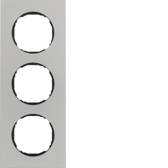 Hager 10132674 Peitekehys Berker R.8 -rasialle, alumiini 3-paikkainen