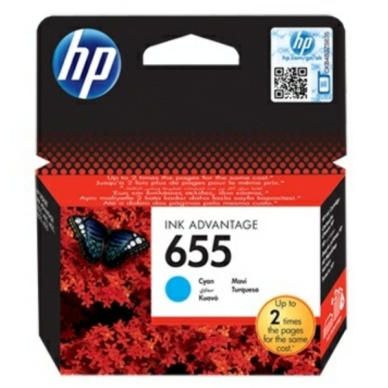 HP HP 655 Mustepatruuna syaani