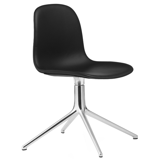 Normann Copenhagen Form Swivel 4L tuoli, alumiini - musta nahka Ultra