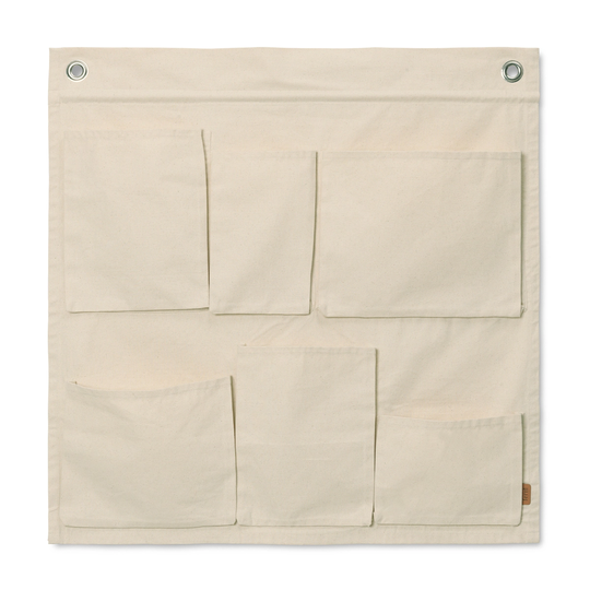 ferm LIVING Canvas Wall Pockets säilytin, luonnonvalkoinen