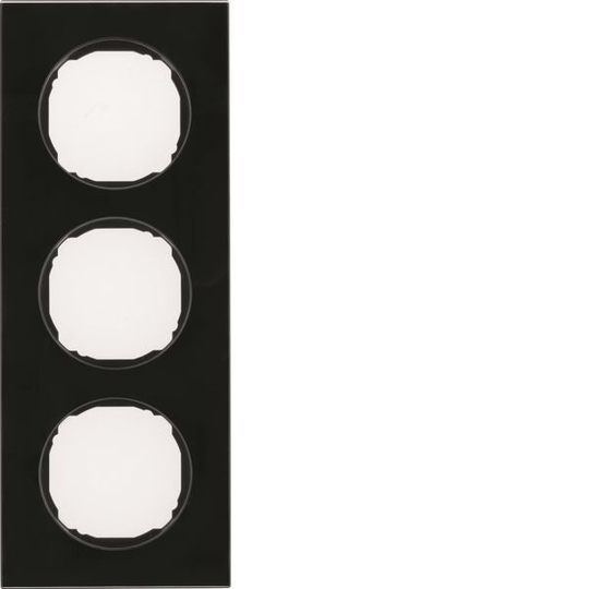 Hager 10132616 Peitekehys R.8, lasi, musta 3-paikkainen