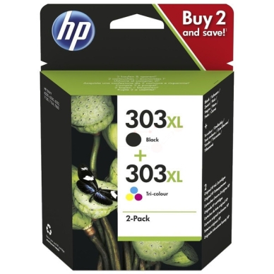 HP HP 303 XL 3-väri & musta Mustepatruuna 2-pack